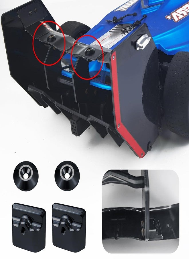 قطع ترقية تثبيت الجناح الخلفي المعدني من WEFEINO لسيارة الزحف ARR-ma Limitless F1 RC بمقياس 1/7 (أسود) - Image 4